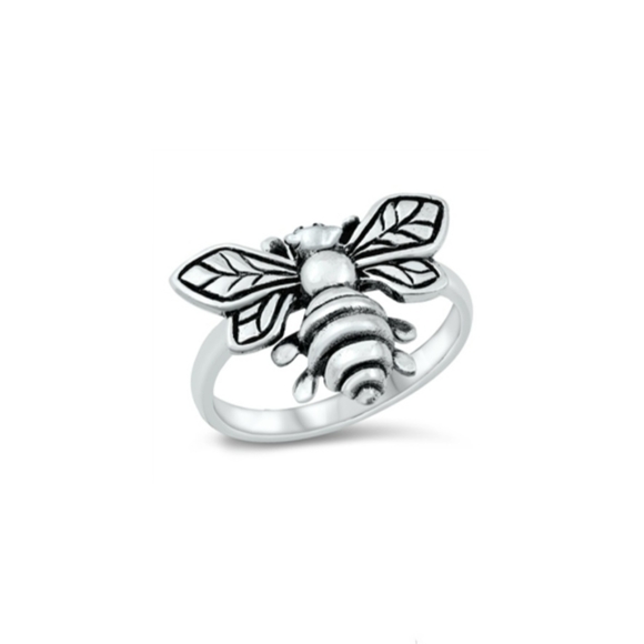 ❤️ BUMBLE BEE STERLING SILVER RING - Picture 1 of 11